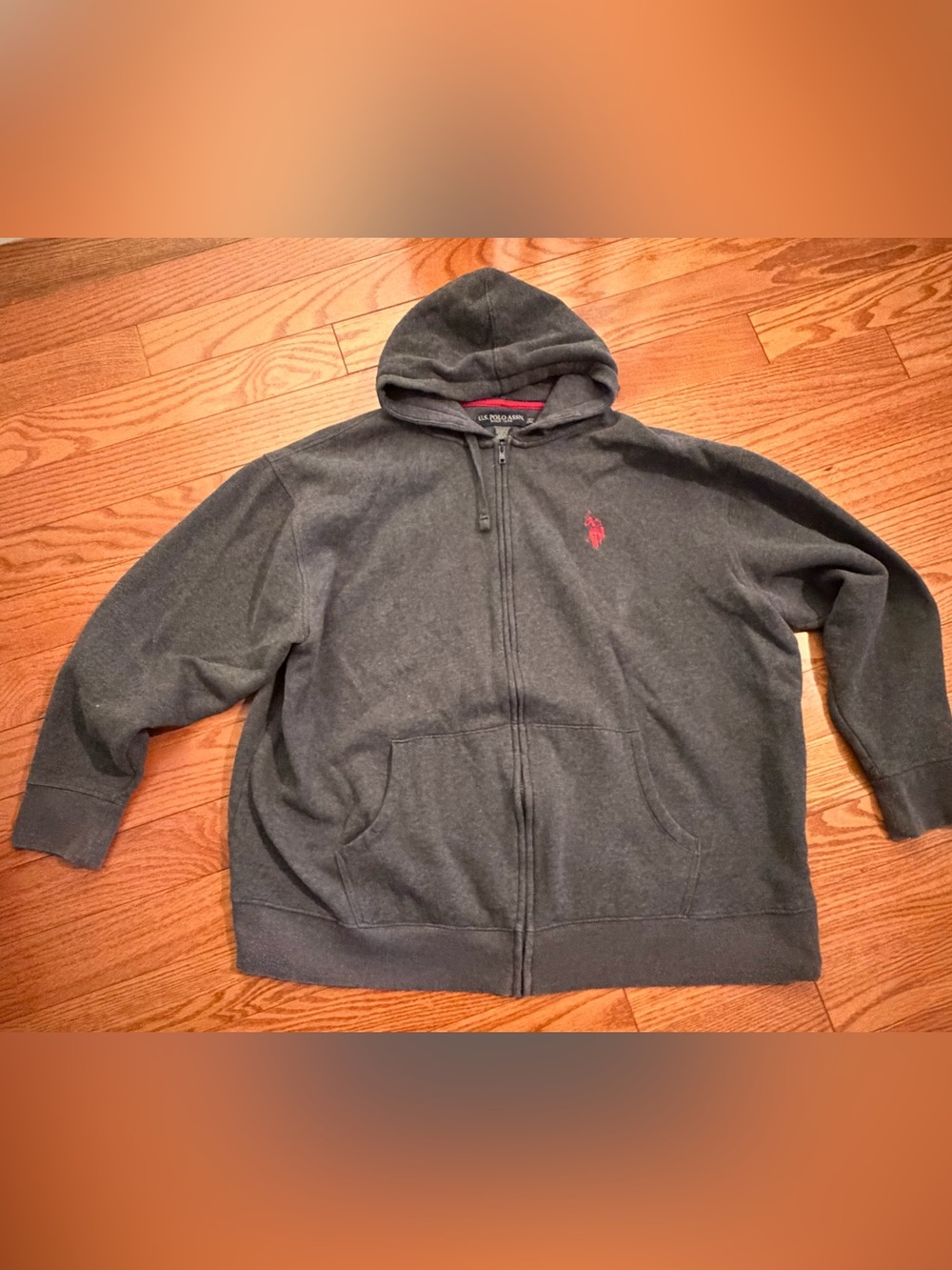 US Polo Assn Charcoal Zip-Up Hoodie Men’s 3XT